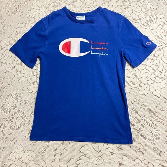Blue champion short sleeve tee shirt size medium - Picture 1 of 4